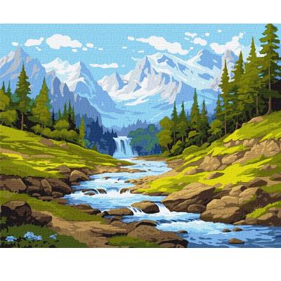 Набір для розпису по номерах. "Струмок у горах" 40х50см