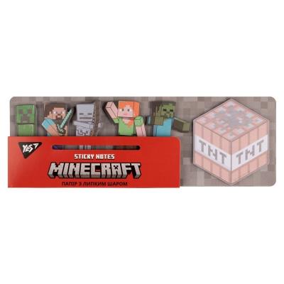 Папір з липким шаром YES "Minecraft" в наборі 120 аркушів (6х20)