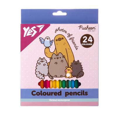 Олівці кольорові Yes 24 кол. "Pusheen"