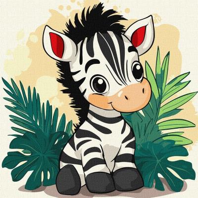 Набір для розпису по номерах для дітей "Весела зебра" 30х30см