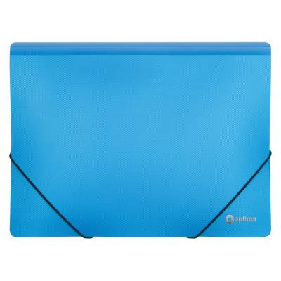 Папка пластикова А4 на гумках Optima двоколірна, блакитна