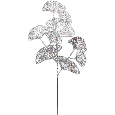 Гілка декоративна Yes! Fun "Лист Гінкго" 62см, срібло, гліттер Гілка декоративна Yes! Fun "Лист Гінкго" 62см, срібло, гліттер