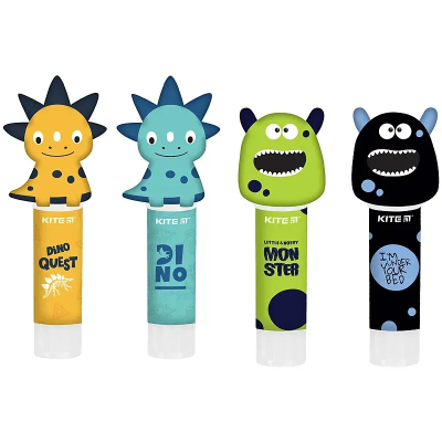 Клей-олівець PVP, 9 г з фігурним ковпачком, Kite Клей-олівець PVP, 9 г з фігурним ковпачком, Kite