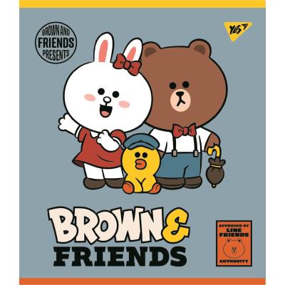Зошит для записів А5/12 кл. YES "Line Friends" мат. ВДЛ+ УФ-виб