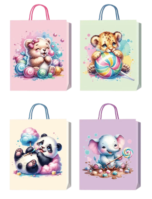 Пакет паперовий подарунковий, М:26х32х10см, тиснення фольгою BM.20003