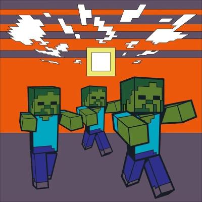 Картина за номерами SANTI "Майнкрафт. Втеча зомбі", 25*25см, LED підсвітка