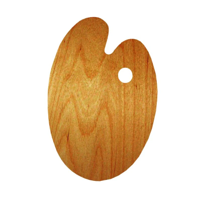 Палітра дерев'яна, овальна, ергономічна, промаслена, 30х40см, ROSA Gallery (1)