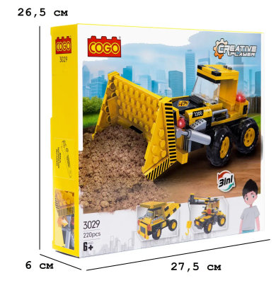 Конструктор "Креативність" (220 елм.) Бульдозер / COGO