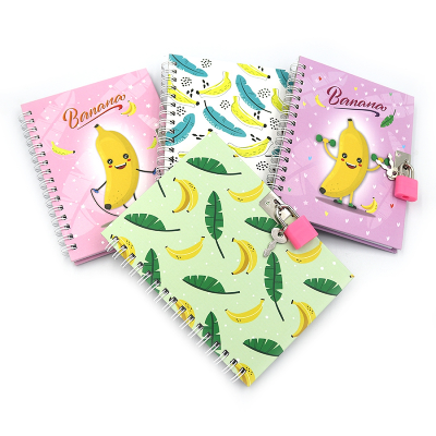 Блокнот на спіралі з замочком "Banana" 11*15см mix4,1шт/етик, 64950 Блокнот на спіралі з замочком "Banana" 11*15см mix4,1шт/етик, 64950