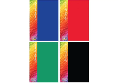 Блокнот А4, пластикова обкладинка (фактура тканина), бічна спіраль, 80 арк., клітинка, асорті Блокнот А4, пластикова обкладинка (фактура тканина), бічна спіраль, 80 арк., клітинка, асорті