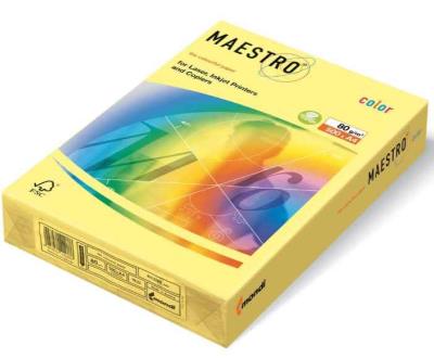 Папір кольоровий Maestro Color Pastell YE23, A4, 160 г/м2, 250 аркушів, жовтий (1/5)