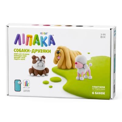 Набір пластиліну ЛІПАКА – СОБАКИ-ДРУЗЯКИ: КОМОНДОР МУДІ, БУЛЬДОГ ГІПНО, ПУДЕЛЬ ПОППІ