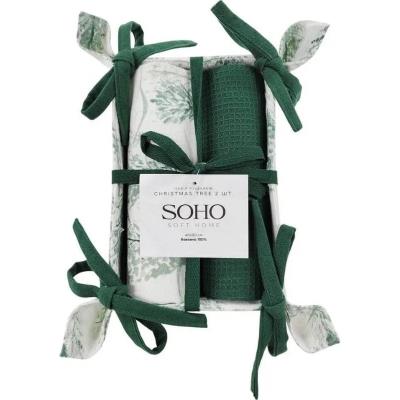 Кухонний текстиль SOHO Наб. руш. 40*60см бавовна 100% Christmas tree хліб. 2 шт. (BS 45523/1)