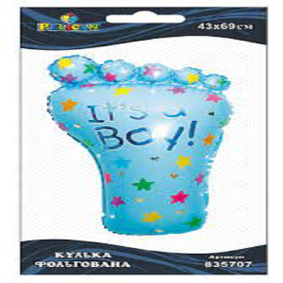 Кульки Pelican (69 см) фольгована, Ніжка Its a boy, 835707 Кульки Pelican (69 см) фольгована, Ніжка Its a boy, 835707