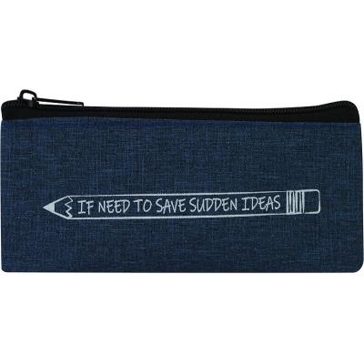 Пенал на блискавці із гумкою-фіксатором для блокноту, темно-синій