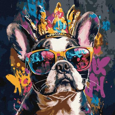 Набір для розпису по номерах "Яскравий бульдог" 40х40см