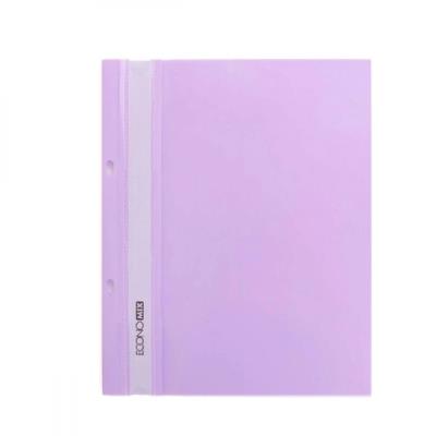 Папка-швидкозшивач А5 Economix з перфорацією, фактура "глянець", лавандова