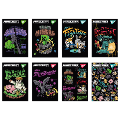 Блокнот YES А7/48 кл клей YES Minecraft Black