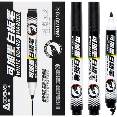 6112 Маркер для дошки. заправляється Aodemei, чорн. 10/етик