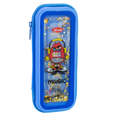 Пенал Cool4School акваріумний на 1 відділення на блискавці з органайзером, синій, QT-5766-Blue Пенал Cool4School акваріумний на 1 відділення на блискавці з органайзером, синій, QT-5766-Blue