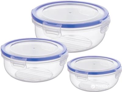 Форма для зберiгання пластик BAGER BG-518 COOK&LOCK /НАБІР/круг./0.4л/0.8л/1.35л Форма для зберiгання пластик BAGER BG-518 COOK&LOCK /НАБІР/круг./0.4л/0.8л/1.35л