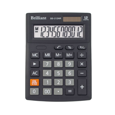 Калькулятор настільний Brilliant BS-212NR, 12-ти розрядний (1)