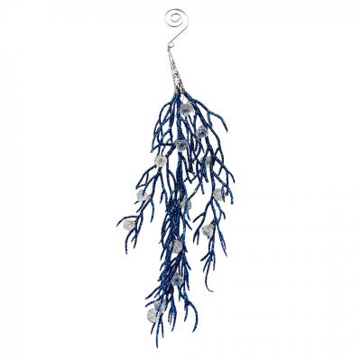 Гілка декоративна Novogod'ko, "Діамант", 21 см, синя