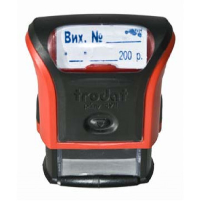 Оснастка для штампу пласт. 38*14мм, Вих.№, червона Оснастка для штампу пласт. 38*14мм, Вих.№, червона