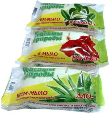 Крем-мыло туалетное косметическое ЮСИ Рецепты Природы Алоэ 386118, 100 г флоу-пак Крем-мыло туалетное косметическое ЮСИ Рецепты Природы Алоэ 386118, 100 г флоу-пак