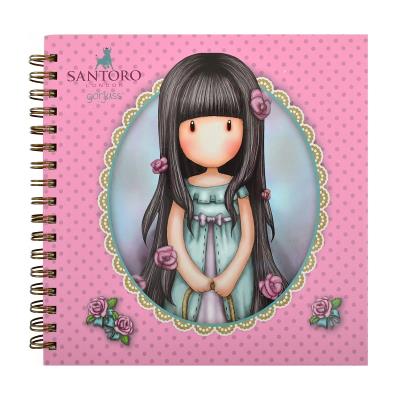 Блокнот 150*150/64 КЛ. 7БЦ подв.спіраль, Уф-виб "Santoro Rosebad" YES