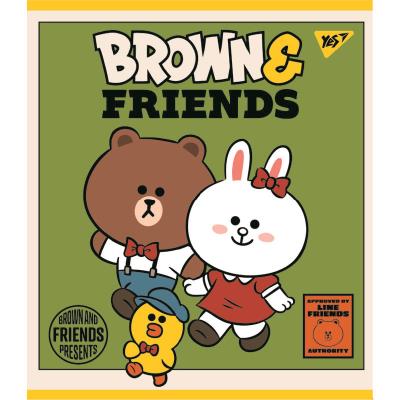 Зошит для записів А5/12 лін. YES "Line Friends" мат. ВДЛ+ УФ-виб