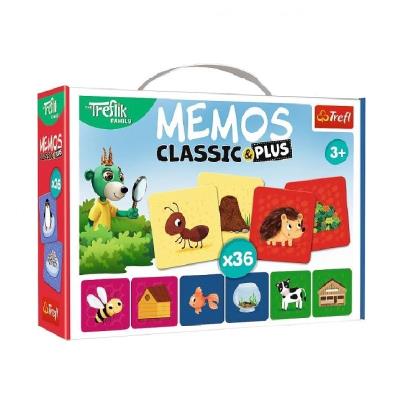 Настільна гра - "Мемос Класичні плюс 36 карт Звірята та їхні хатинки / Trefl Настільна гра - "Мемос Класичні плюс 36 карт Звірята та їхні хатинки / Trefl