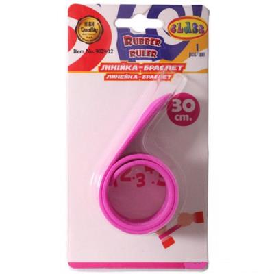 Лінійка - браслет, 30см, пластик, рожева, 9029-12, CLASS Лінійка - браслет, 30см, пластик, рожева, 9029-12, CLASS