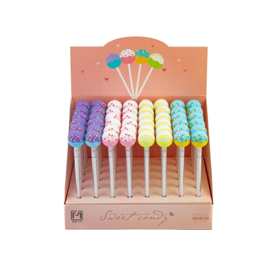 Ручка гелева Sweet candy, 0.6, синя. 4 дизайни асорті у кольоровому дисплеї. (1/48/3456) Ручка гелева Sweet candy, 0.6, синя. 4 дизайни асорті у кольоровому дисплеї. (1/48/3456)