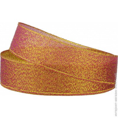 Стрічка парча 2,5см*22м, колір вишневий Стрічка парча 2,5см*22м, колір вишневий