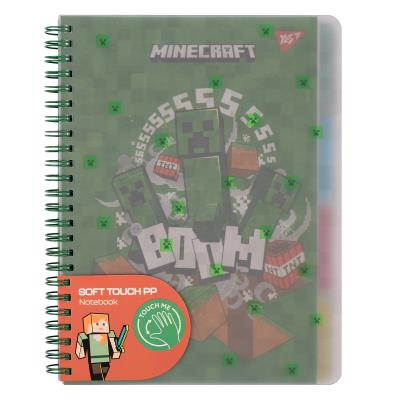 Зошит для записів YES А5, 80 арк., софт-тач пласт.обкл. "Minecraft"