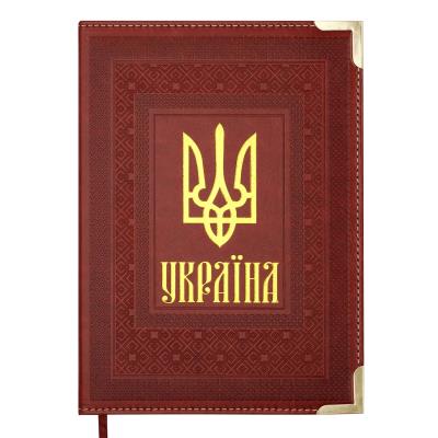 Щоденник датов. 2026 STATUT, A5, коричневий, штуч. шкіра/поролон