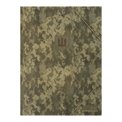 Папка на гумках MILITARY, А4, матовий непрозорий пластик, зелений