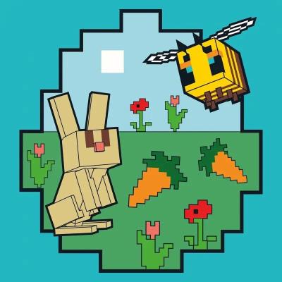 Картина за номерами SANTI "Майнкрафт. Кролик та бджілка", 25*25см