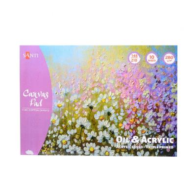 Полотно бавовнне в альбомі для ескізів Santi олійн і акрил. фарбами, 280 г / м2, А5, 10 арк. Полотно бавовнне в альбомі для ескізів Santi олійн і акрил. фарбами, 280 г / м2, А5, 10 арк.