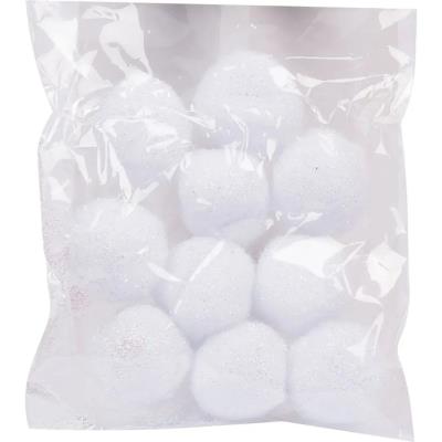 Набір сніжків декоративних Novogod'ko, 4 см, 10 шт., гліттер