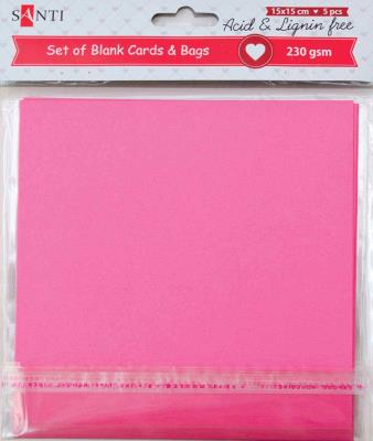 Набор розовых заготовок для открыток Santi, 15 см*15 см, 230 г/м2, 5 шт. Набор розовых заготовок для открыток Santi, 15 см*15 см, 230 г/м2, 5 шт.