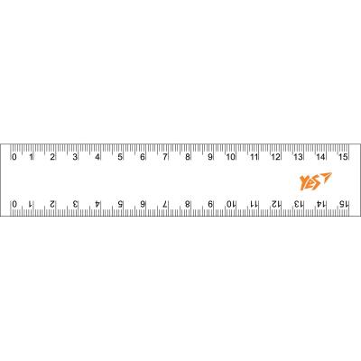 Лінійка YES 15 см прозора