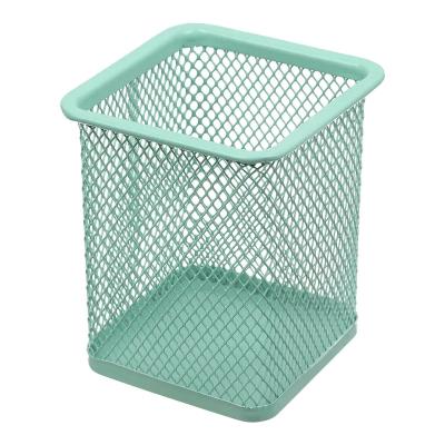 Підставка для ручок квадратна, PASTEL, металева, м'ятна Підставка для ручок квадратна, PASTEL, металева, м'ятна