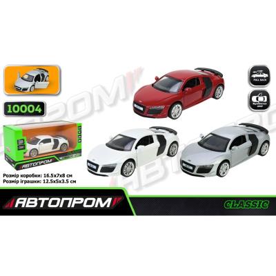Іграшка машина мет. АВТОПРОМ арт. 10004 (48шт/2) 5 inch,3 кольори Audi R8 GT, відкр.двері, у кор.16