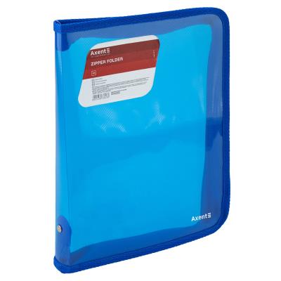 Папка об'ємна на блискавці B5, прозора синя (1/48/192) Папка об'ємна на блискавці B5, прозора синя (1/48/192)