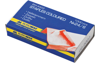 Скоби №24/6, кольорові, 1000 шт.