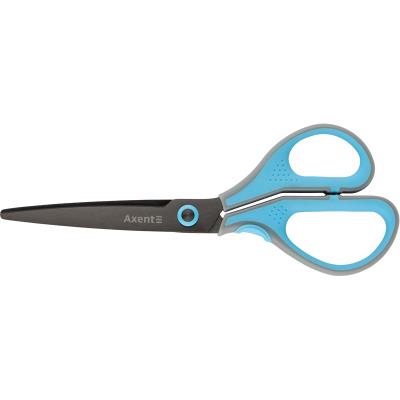 Ножницы Axent Titanium Lite 6406-05-A, 19 см, с прорезиненными ручками, серо-голубые