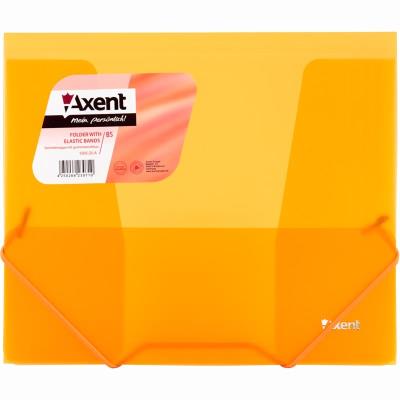 Папка на гумках, В5, прозора, оранжева Папка на гумках, В5, прозора, оранжева