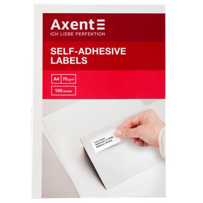 Етикетки з клейким шаром Axent 2463-A 100 аркушів A4, 105x37 мм (1/10)